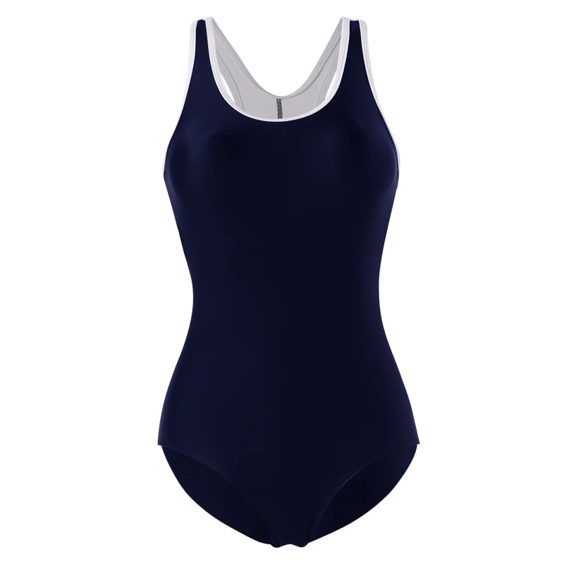 Vrouwen Badpak Japanse Sukumizu School Rits Eendelig Marineblauw Badpak String Monokini Conjunto Biquinis Feminino 2024