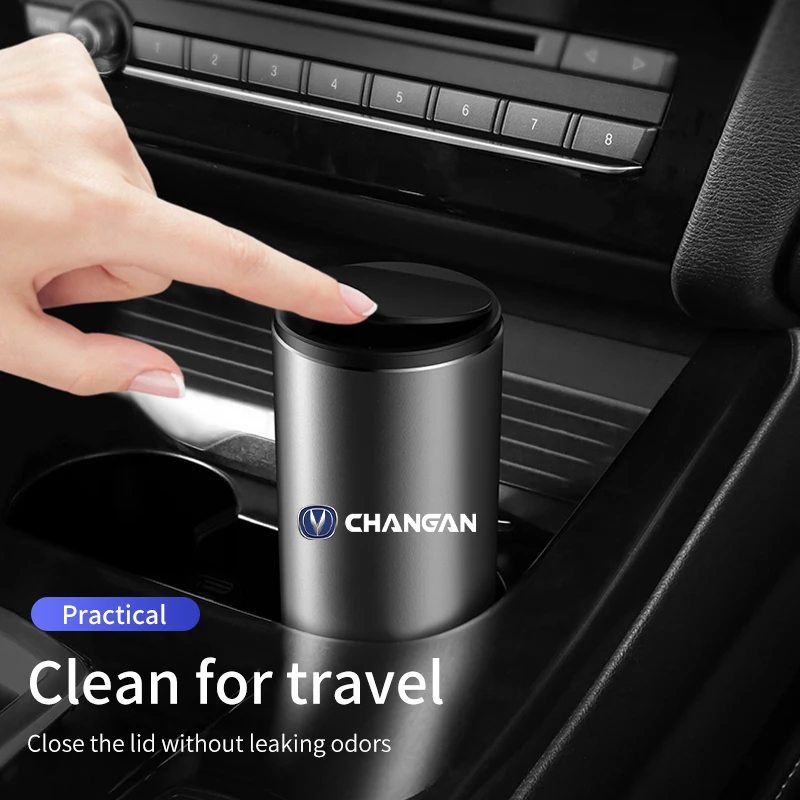 Car Trash Bin Alloy Garbage Car Ashtray Box Auto Accessories For Changan CS75 CS35 CS15 CS95 CX70 CS55 CS85 CX20 EADO RAETON