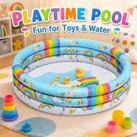 Piscine gonflable 1 pièce, baignoire licorne arc-en-ciel, piscine à balles portable pour jeux aquatiques d'été en extérieur pour tout-petits 5