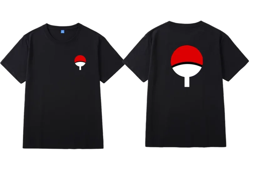Naruto Anime Symbol T-Shirt für Männer und Frauen, Uchiha Uzumaki Otsutsuki Clan Logo Casual Streetwear Top – Detail 8