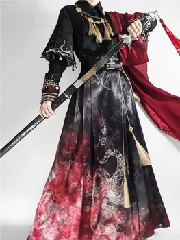 New Chinese-style long-sleeved shirt and half skirt set of traditional Chinese Hanfu