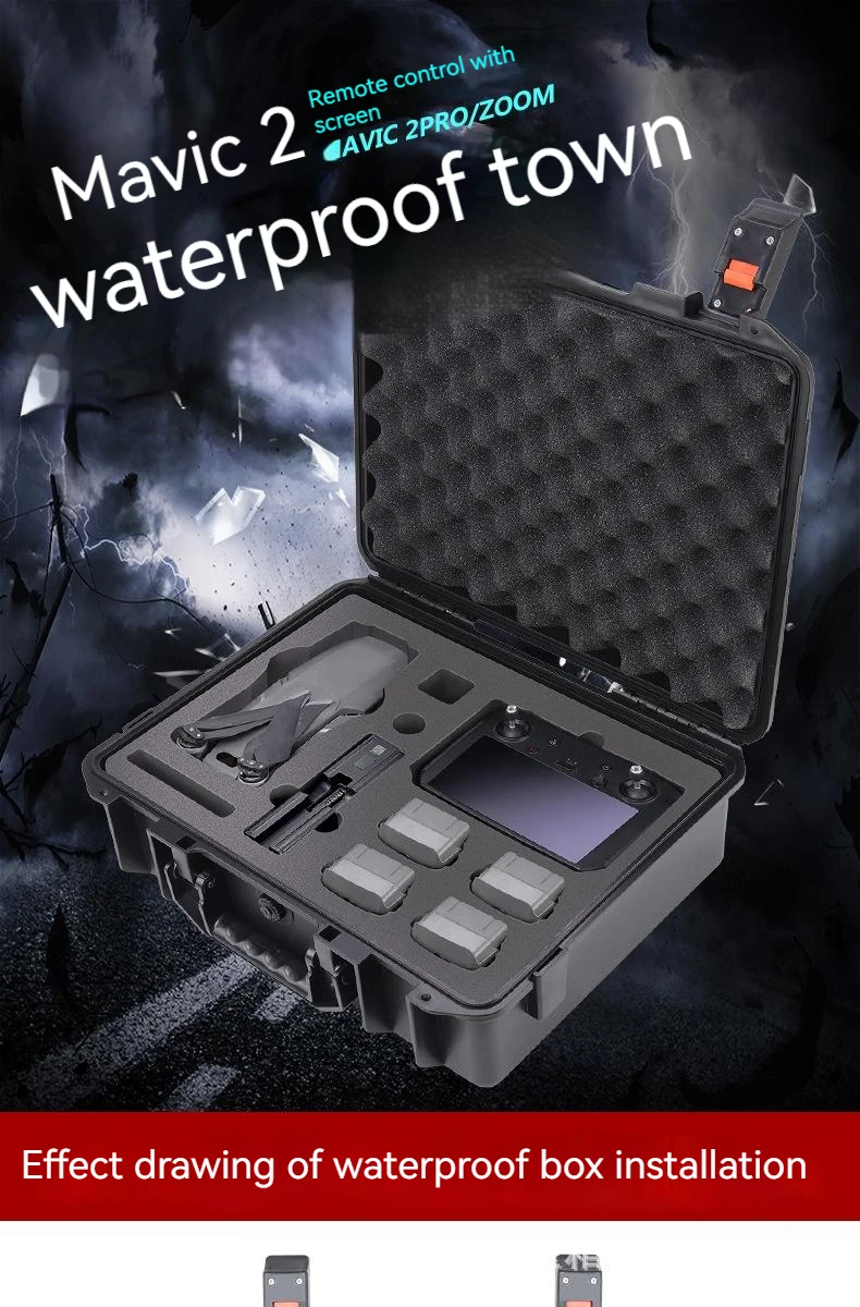 Für DJI Mavic 2 Wasserdichter Aufbewahrungskoffer für DJI Mavic 2 Pro/Mavic 2 Zoom-Fernbedienung mit Bildschirmzubehör-Aufbewahrungsbox – Detail 3