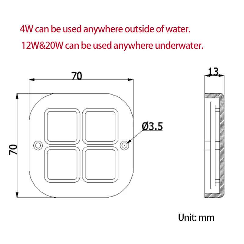 Marine Yacht Light 4W 12W 20W LED Underwater Boat Accessories Lights 316L Stainless Steel IP68 Swimming Pool Water Lamp Salt