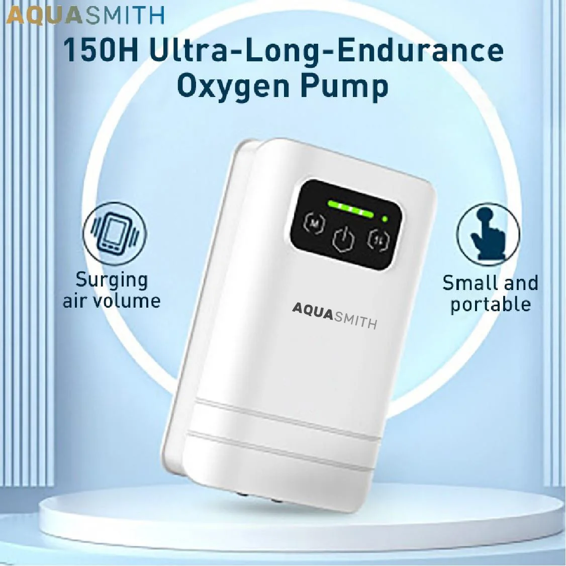 

Aquarium Oxygen Pump Silent Portable Air Pump with Check Valve Fish Tank Two Outlet Oxygenator 150 Hours Ultra-Long-Endurance