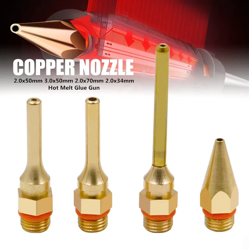 lot Pure Copper Hot Glue Gun Nozzle 2.0x70mm 3.0x50mm 2.0x50mm Long Short Small-bore Large Diameter Glue Gun Nozzle hot melt glue gun nozzle