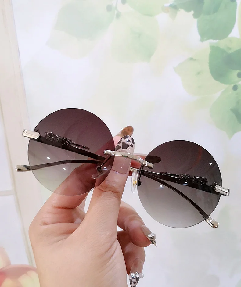 Leopard Leg Sunglasses For Women & Men Vintage Alloy Round Pilot_voghion.com