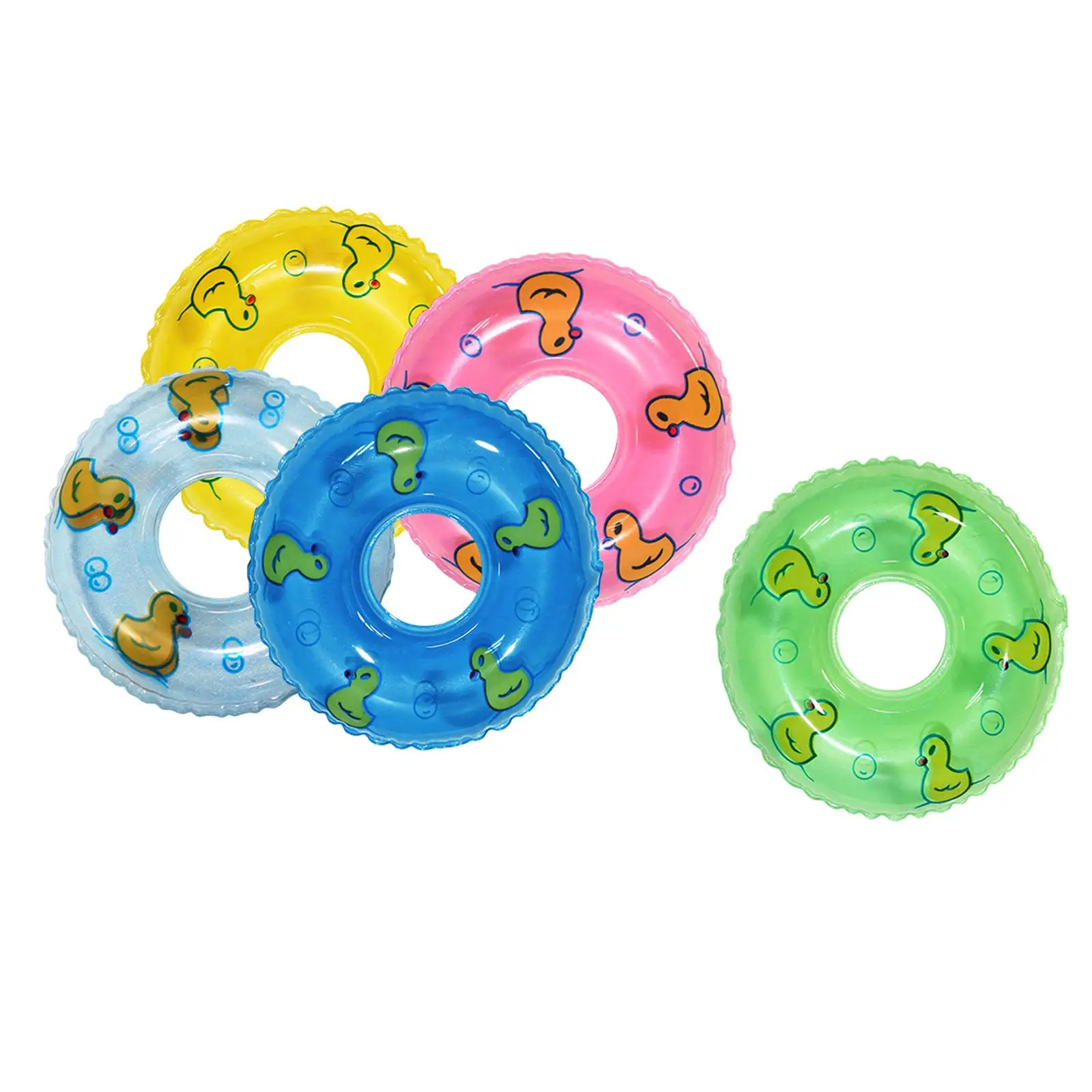 

3-4pack 5Pcs Mini Floating Swimming Rings Baby Bath Toy Decor Scenery Supplies