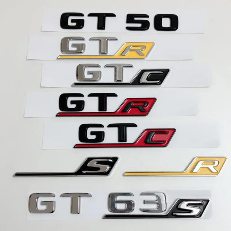 3D ABS 후면 트렁크 데칼 엠블럼 배지 스티커, 메르세데스 AMG GT R S C GTR GTS GT50 GT43 GT53 GT63S W190 W251 자동차 액세서리