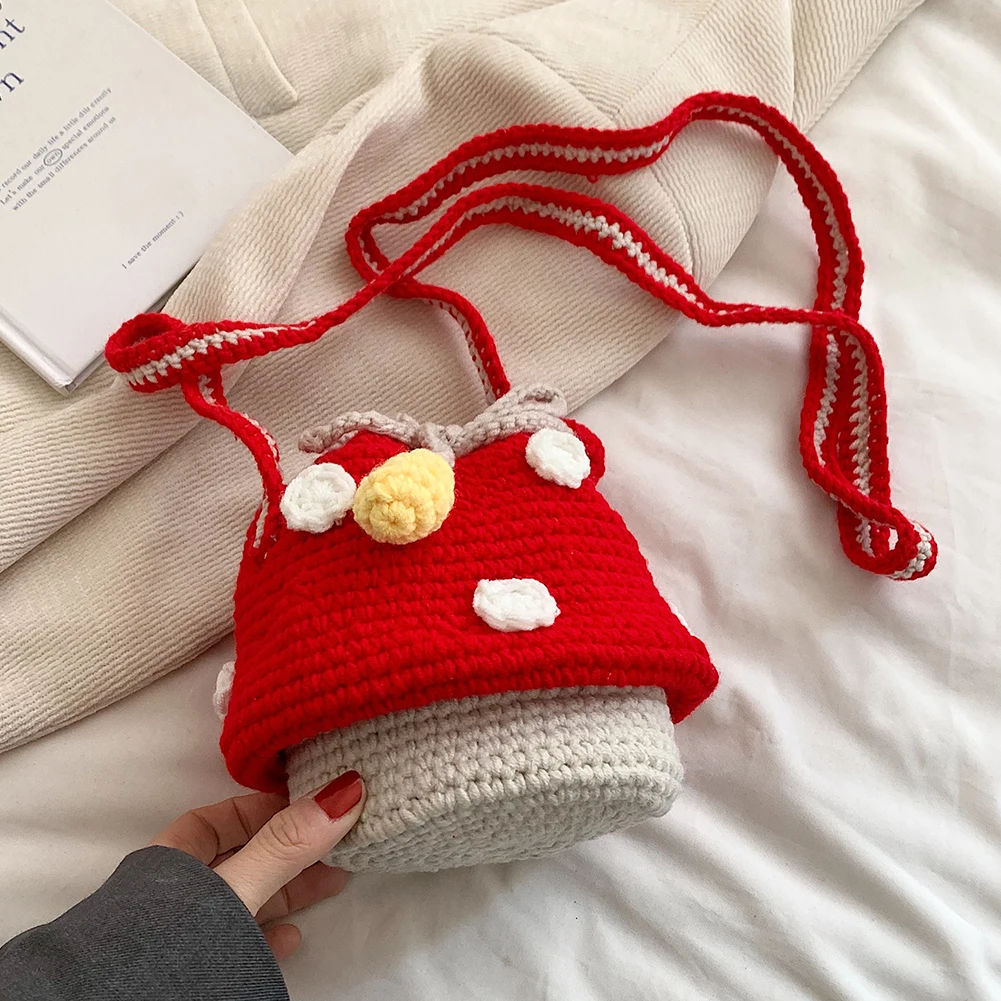 Knitted Bag Handmade Bags And Purses Cute Strawberry Woven Bag
