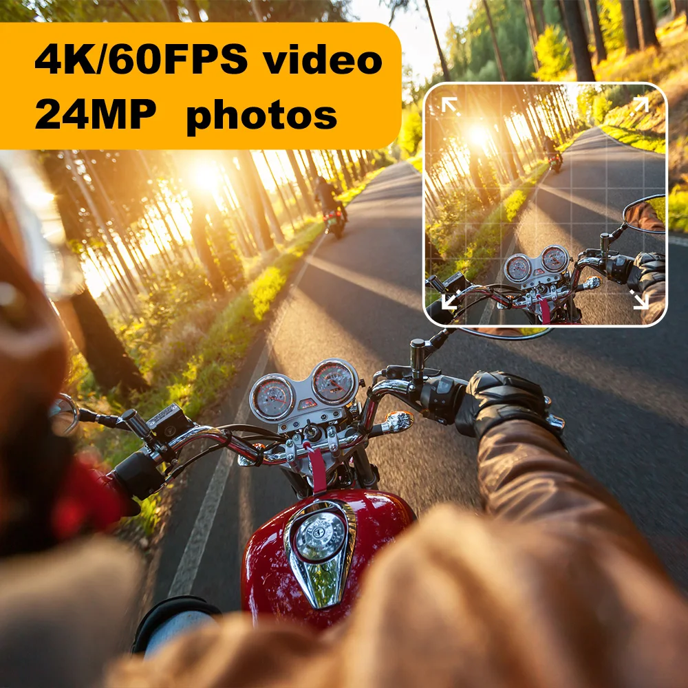 4K/60fps Action Camer  24MP Wi-Fi 2" IPS LCD 170D Underwater 30M Helmet Video Sport Anti-Shake Action Camera With IMX386 Lens 5