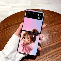 Cartoon Cute Girl Phone Cover Case - Galaxy Z Flip 5G (Mix01)