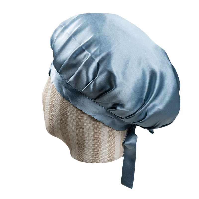 Luxury 100% Silk Cap For Sleeping Natural 19 Momme Mulberry Silk Night Bonnets Pure Silk Turban Hat Sleep Hood Beanie For Women 5