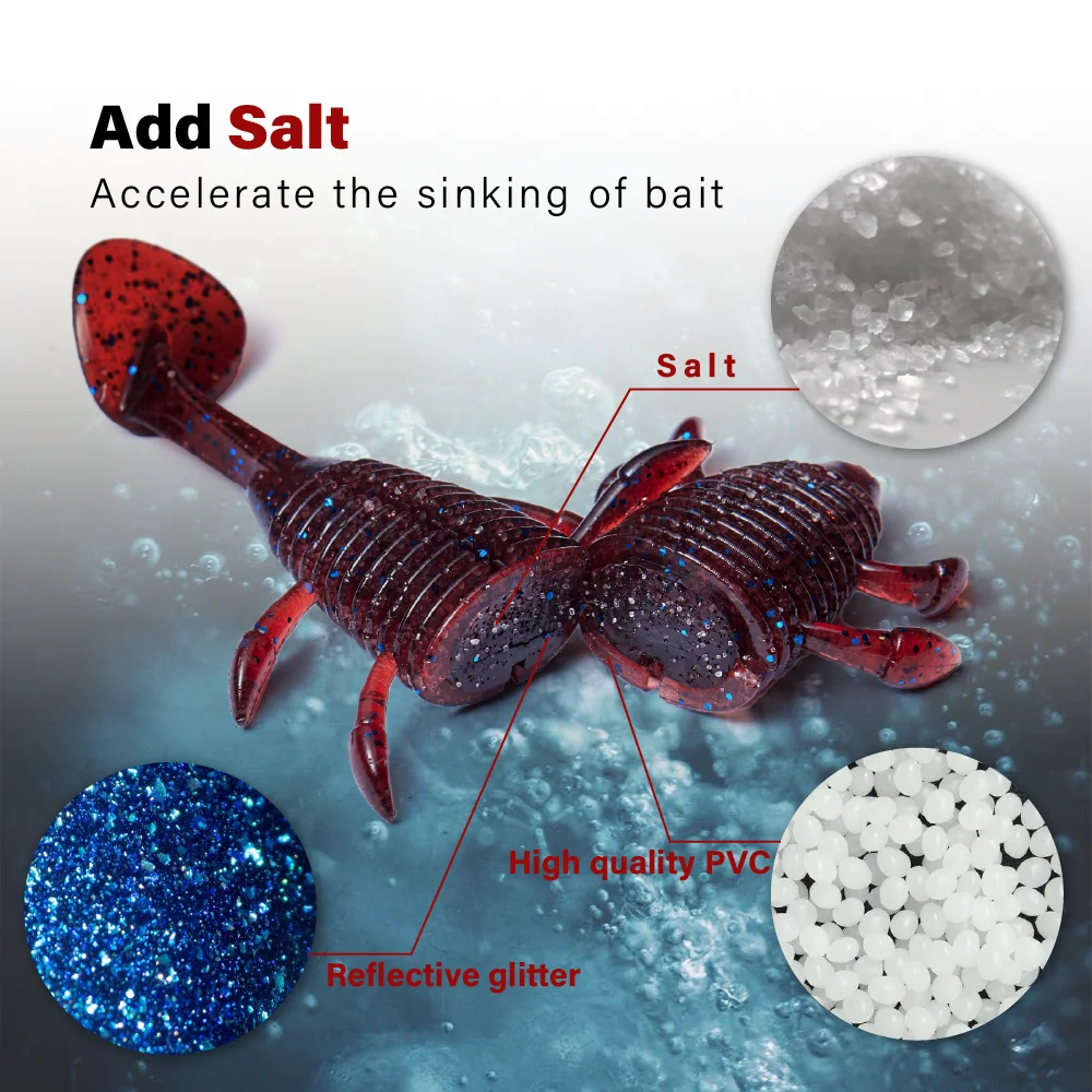 Soloking 6 teile/los Angel köder Kit Soft köder 8,3g 83mm Fett wanze für Bass Fishing Fishing Soft Bait Swimbait – Detail 3