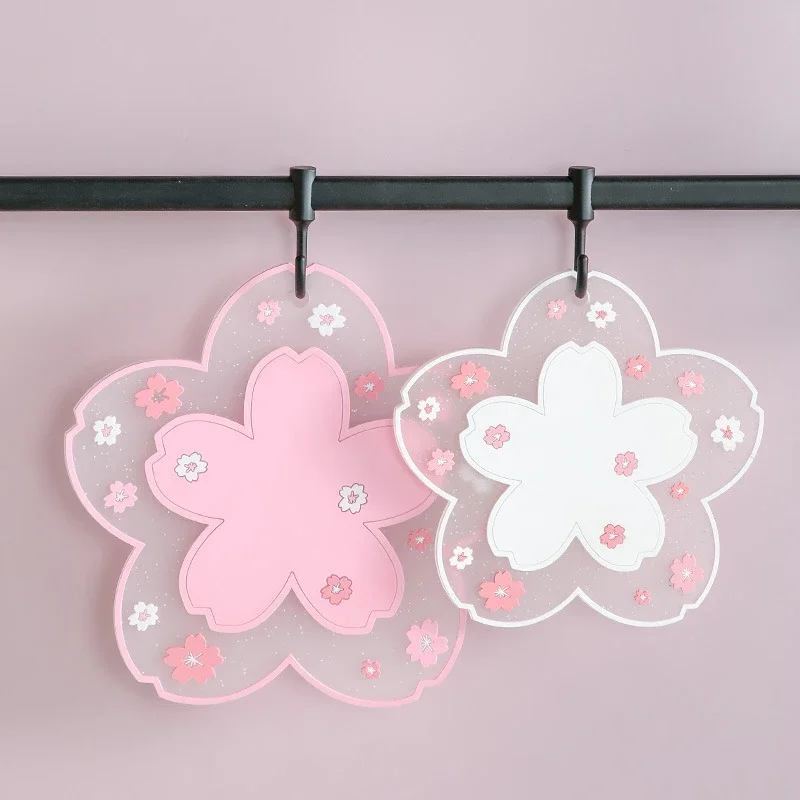 Mouse Pad Coaster Craft Cutting Mat Office Supplies Set Kawaii Cherry Blossom Desk Mat Coffee Cup Coaster Heat Insulation Table Mat For Tea Milk Mug Home Decors Office Desk Organizer