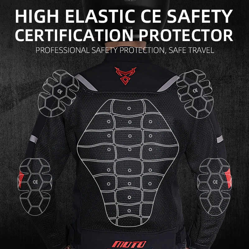 Motocentric DR-MC-2202 Giacca da corsa di motocross traspirante con imbottitura protettiva CE - Image 6