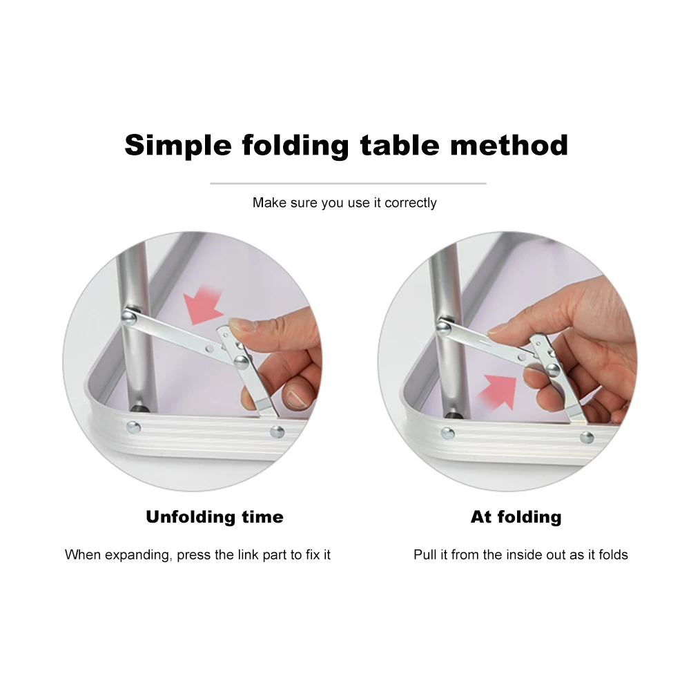 Folding Camping Table 3 Fold with Aluminum Legs Portable Picnic Table Lightweight Camp Tables for Home Picnic BBQ Garden Cooking