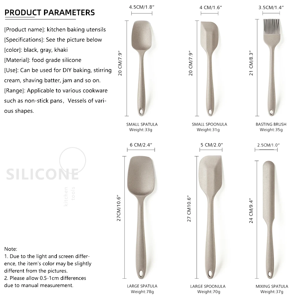 One-piece High Temperature Food Grade Silicone Spatula Baking Mixing Tool Set Cream Spatula Pancake Baking Pan Oil Brush silicone cooking spatula,silicone oil brush