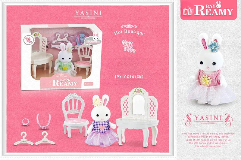 Little Rabbit Dresser Lovely Scene Play House Toy Simulation Dressing Table Training Gift Cake Girl Birthday Gift 4