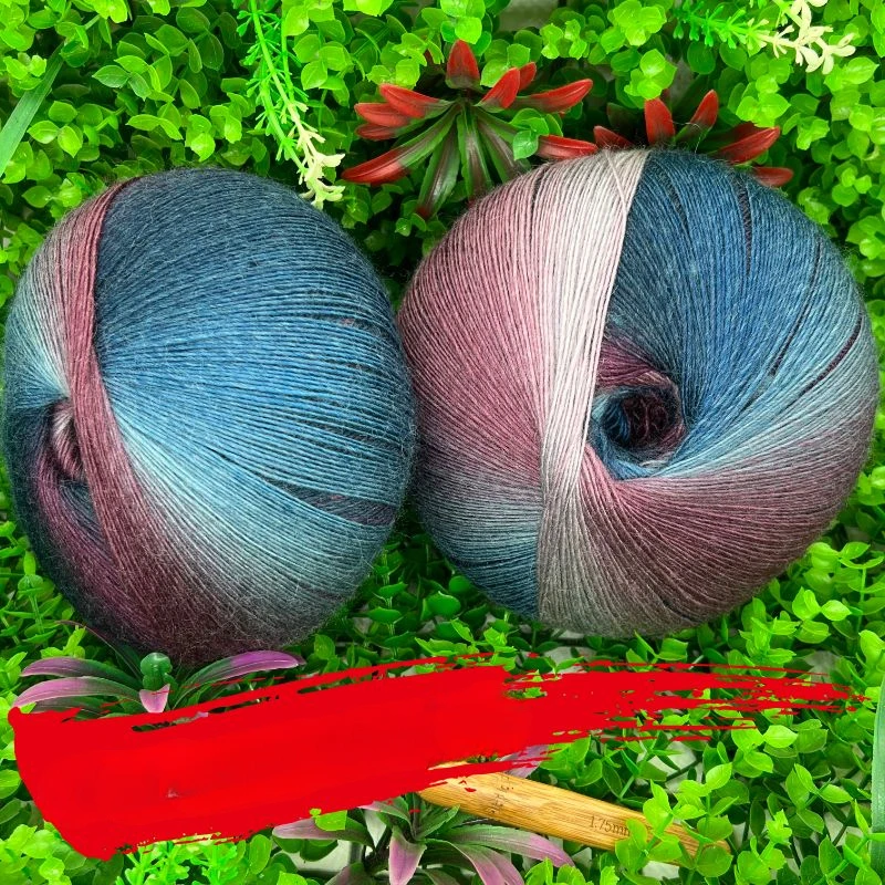 200g Dyed Australian Wool Yarn 1600m,100% Wool Magic Ball Lace Thread Knitting Yarn,DIY Woven Scarf Rainbow Shawl Crochet Thread 5