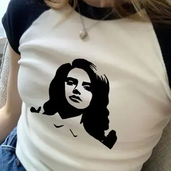 Lana Del Rey 여성용 의류 미학 티셔츠, 재미있는 프린트 팬 Y2K 티셔츠, 크롭탑 스트리트웨어, 여성용 여름 티셔츠