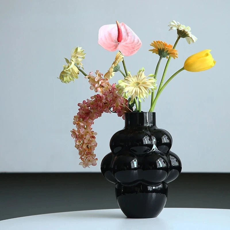 

Glass Vase Grape Shape Geometric Hydroponic Glass Planter Flower Arrangement Accessories Home Decoration Decorative Accessories