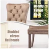 Dining Chair Set of 6 with Button Back Ring, Solid Wood Leg, Modern Upholstered High-end Tufted Side Chairs, Velvet Dining Chair 4