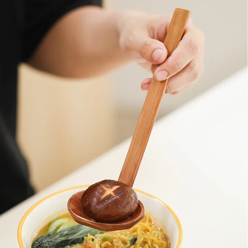 2Pcs Wooden Dessert Spoons 6