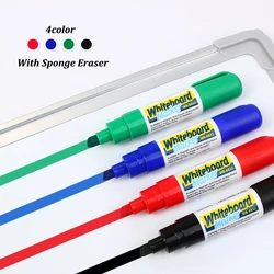 Vibrant Dry Erase Markers with Built - in Eraser, Bold 6mm Tip, Low - Odor & Non - Toxic (4pcs Mix)