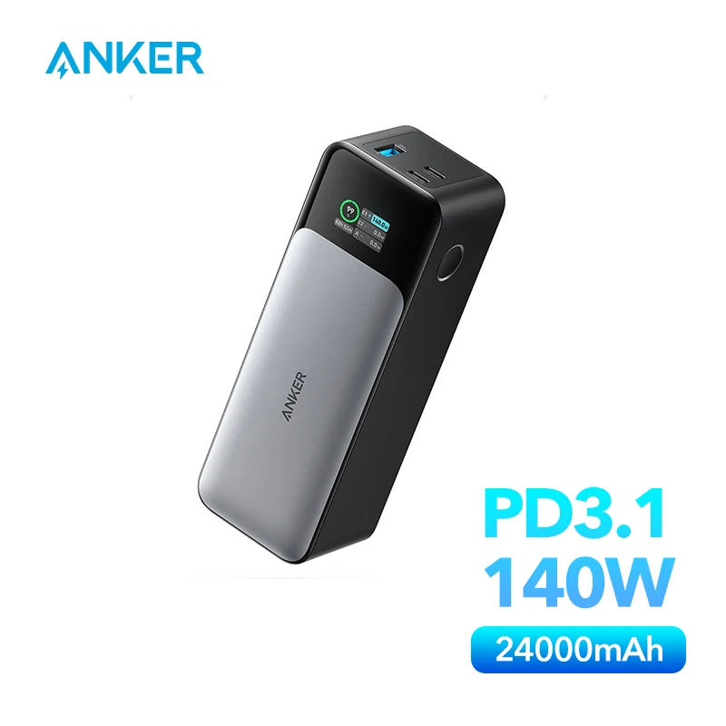 Anker 737 Power Bank (PowerCore 24K), 24,000mAh 3-Port Portable