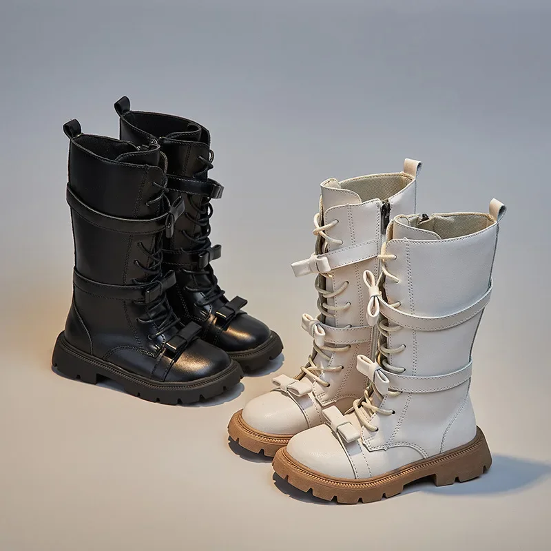 Girls High Boots 2024 Winter Korean Style Britain Style