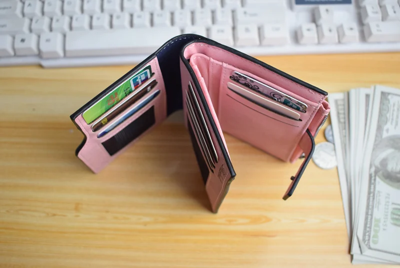 Kurze Brieftasche frauen Leder Echte Kleine Zip frauen Geldbörse Kleine Münzfach Femme 2023 Luxus Marke Porte Feuille damen Brieftasche – Detail 2
