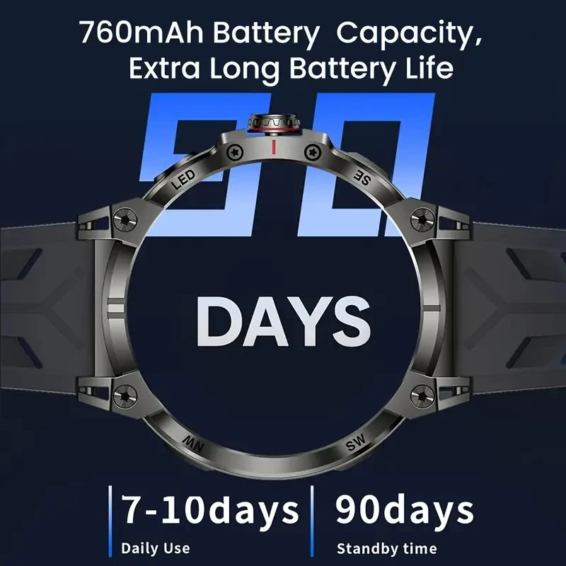 2026 New Men GPS Track Smart Watch 1.8 Inch Ultra HD AMOLED Screen 760 Mah Battery Bluetooth Call Smartwatch For Android IOS 2