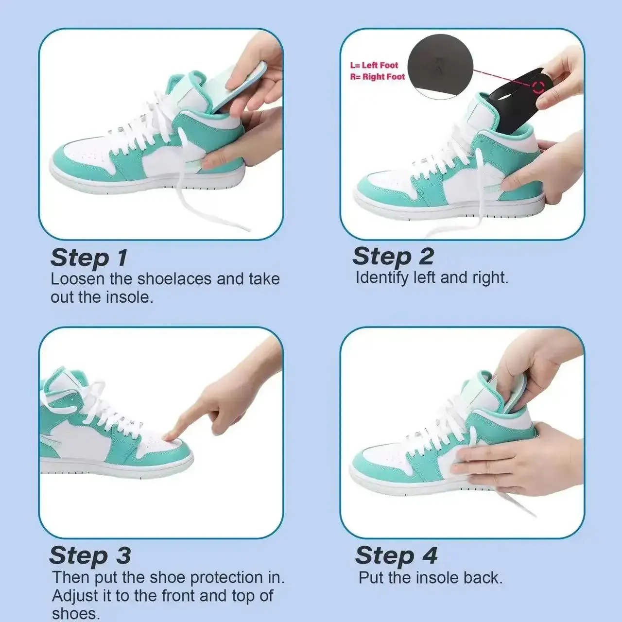 Shoe Protector 10PCS Shoes Head Stretcher Anti-Fold Bending Shield Crack Toe Cap Wrinkled Fold Shoes Anti-Crease Support
