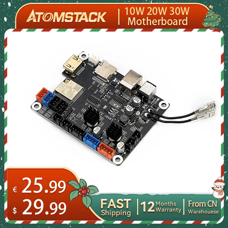 

Atomstack 32-bit Motherboard Replacement for 10W 20W 30W Laser Engraving Machine S30/A30/X30 PRO S20/A20/X20 PRO S10/A10/X7 PRO