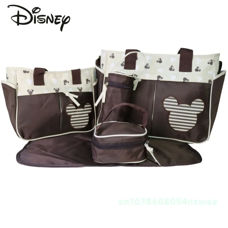 Disney Mickey's New Diaper Bag Handbag Luxury Brand Cartoon Fashion Baby Bag 5-piece High Capacity Baby Diaper High Quality Diaper Bag