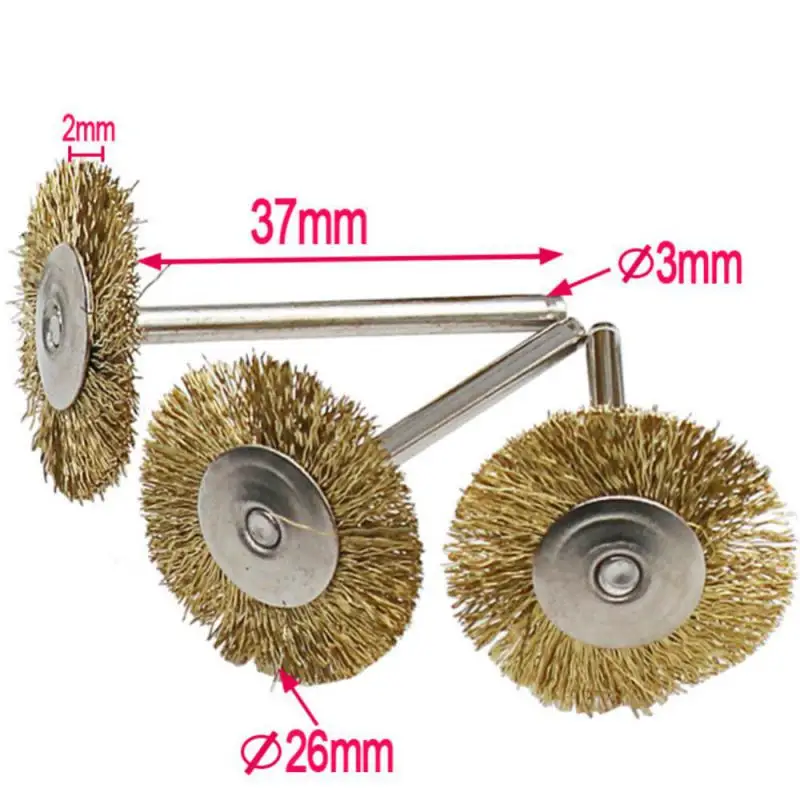 Steel Wire Brass Mini Brush Rotary Tool For Dremel Drill Polishing Grinding Wheel T-shaped Small Polishing Brushes Accessories wire brush stainless steel wire brush wire brush set wire cleaning brush mini brush drill brush electric wire brush power scrubber drill brush mini brush set