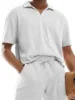 ZAFUL Men's terry fabric floral fabric set light suit solid color minimalism shorts suit mens clothes Clothing Tracksuit men 1