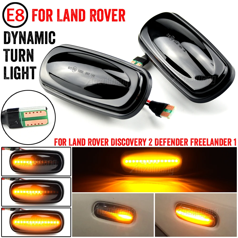 

Dynamic Blinker Sequential Flasher Light Side Marker Lamp For Land Rover Discovery 2 1999-2004 Defender Freelander 1 2002-2005