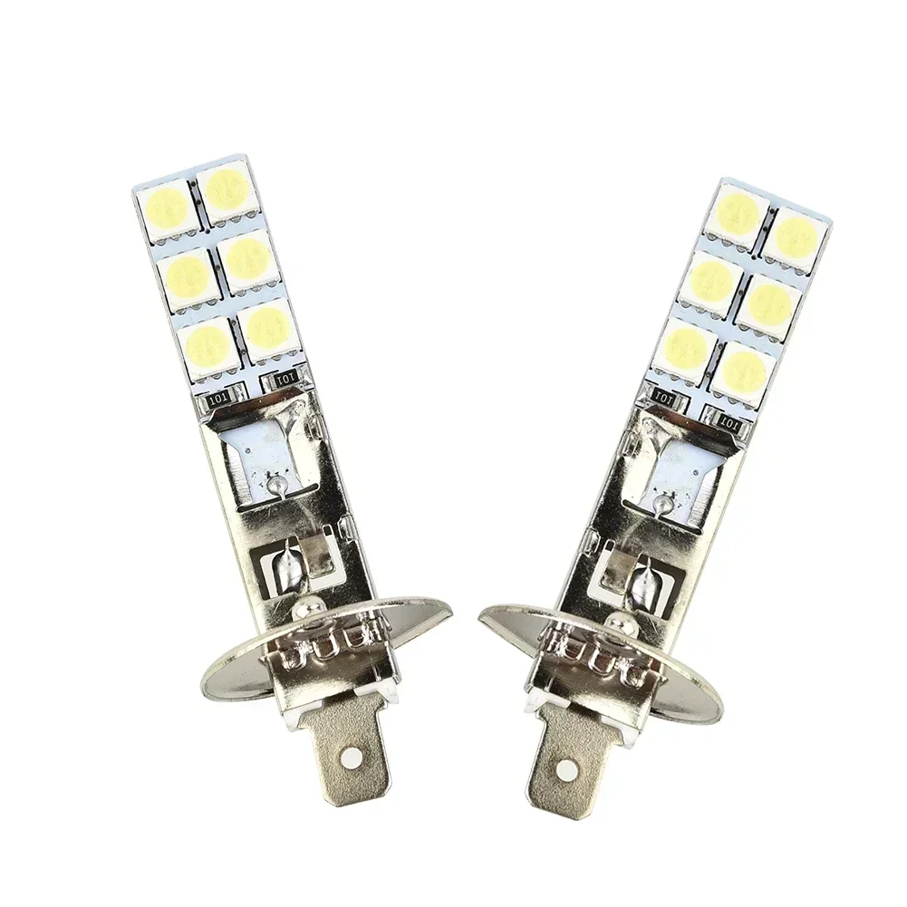 LED Headlights 2x H1 Fog Lights H1 6000K Super White 55W LED Headlight Bulbs Kit Fog Driving Lights Aluminum Practical Replacement Accessories