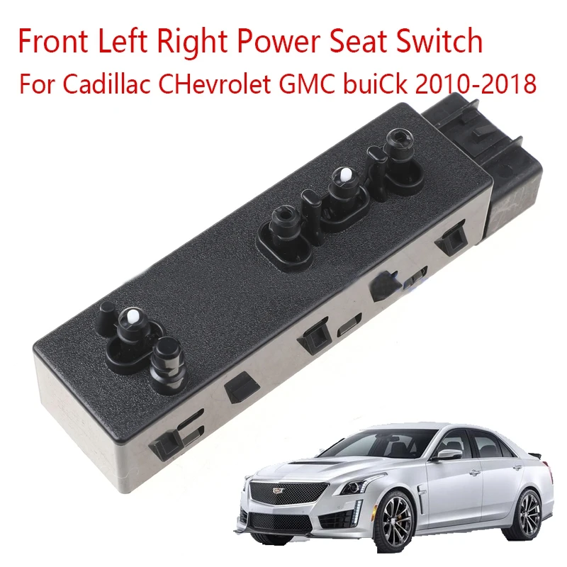 Interruttore Sedile Elettrico Anteriore Sinistro 12451497 25974714 | Per Cadillac Chevrolet GMC Buick 2006-2015 | Sostituzione Diretta Nero