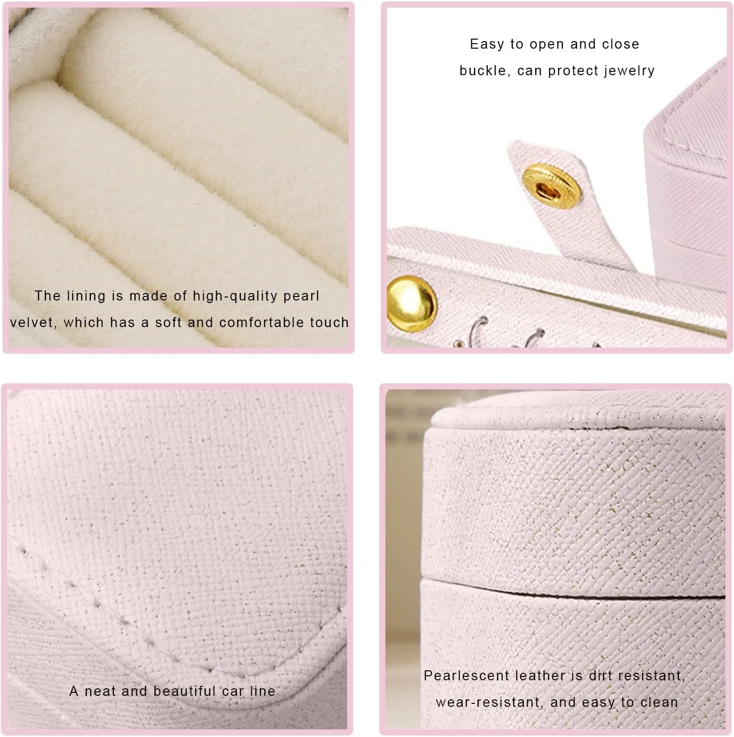 Compact Travel Jewelry Organizer with Removable Ring Slot, PU Leather Finish