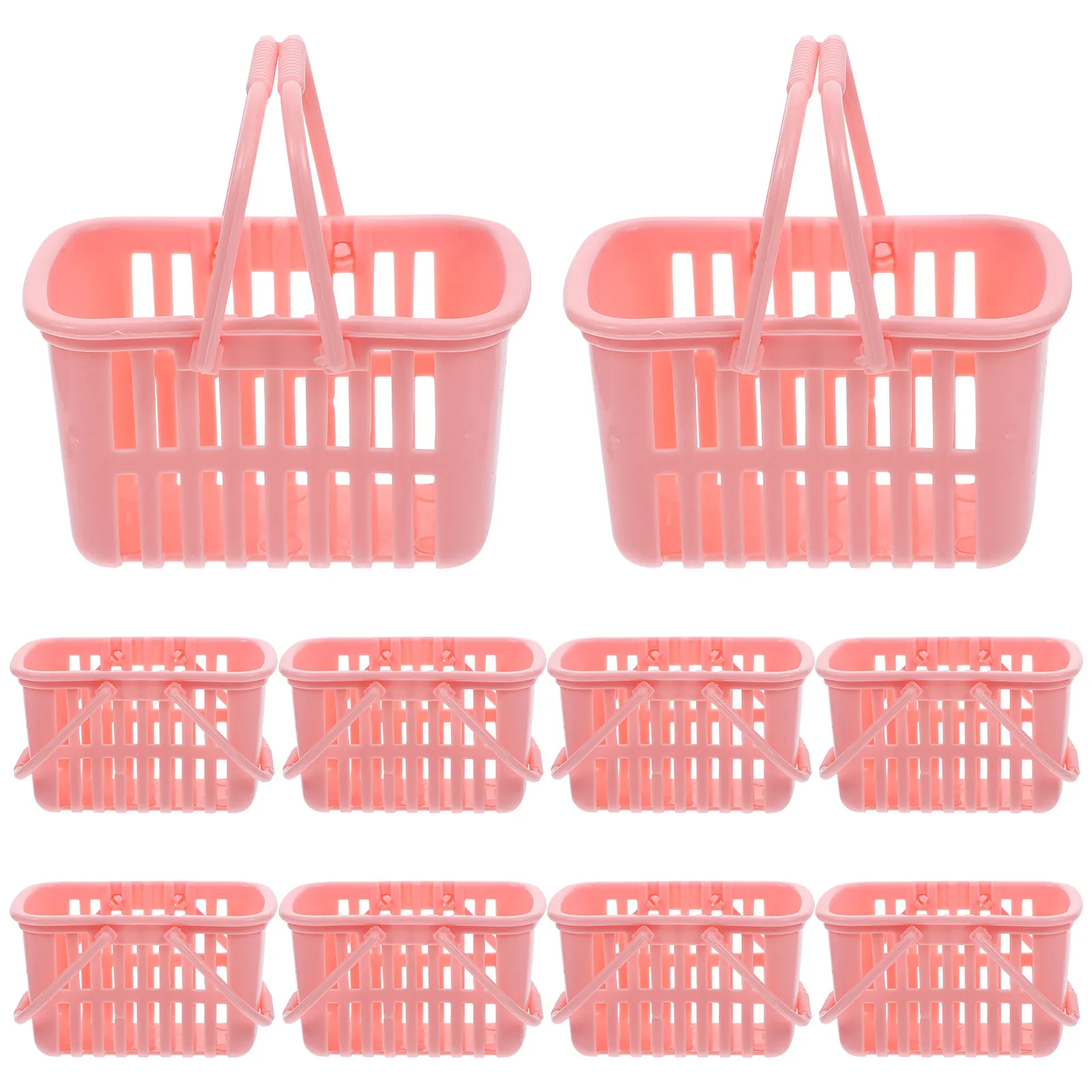 10Pcs 미니 쇼핑 바구니 어린이 놀이 슈퍼마켓 핸드 바구니 작은 저장 용기 데스크탑 장식 홈 장식