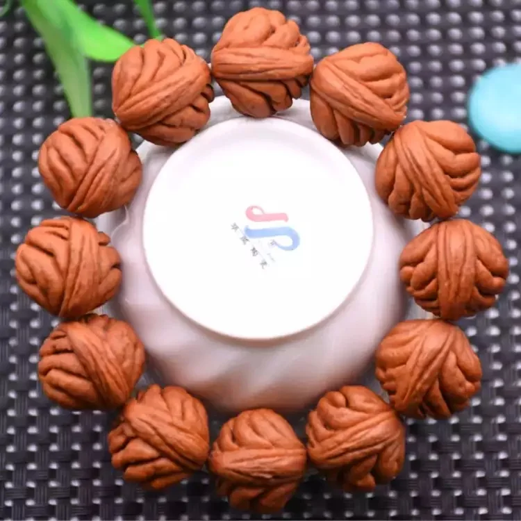 Natural Wild Tyrannosaurus Pattern Noce Kernel Buddha Bead Handstring Single Circle Gold Fish Maw Wen Play Peach Kernel