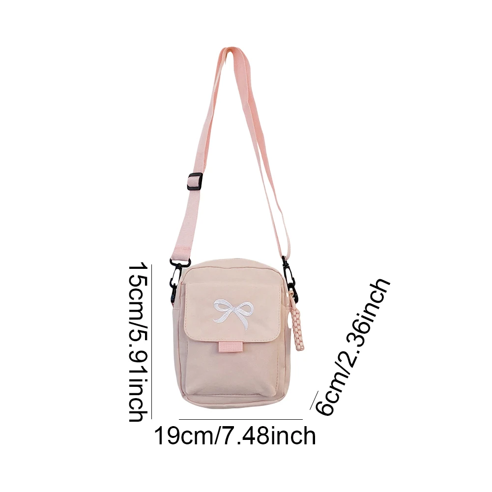 Women Bow Fashion Shoulder Bag Adjustable Strap Trendy Crossbody Bag Solid Color Daily Messenger Bag Simple Satchel Bag