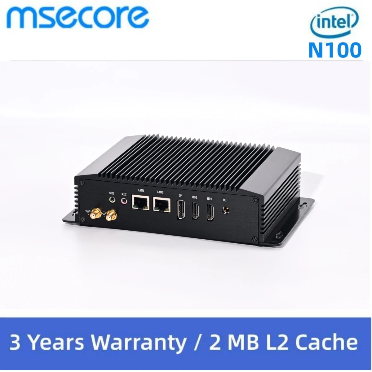 

MSECORE anless Industrial Computer IPC Mini PC Windows 11 Pro or Linux Ubuntu Intel N100 IM12 4xUSB 2xCOM 2xLAN DP 2xHDMI