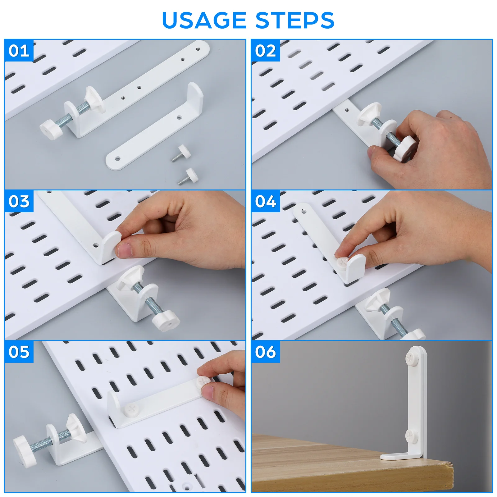 Sturdy Metal Wall Mount Shelf Bracket for Desktop Storage and Organization