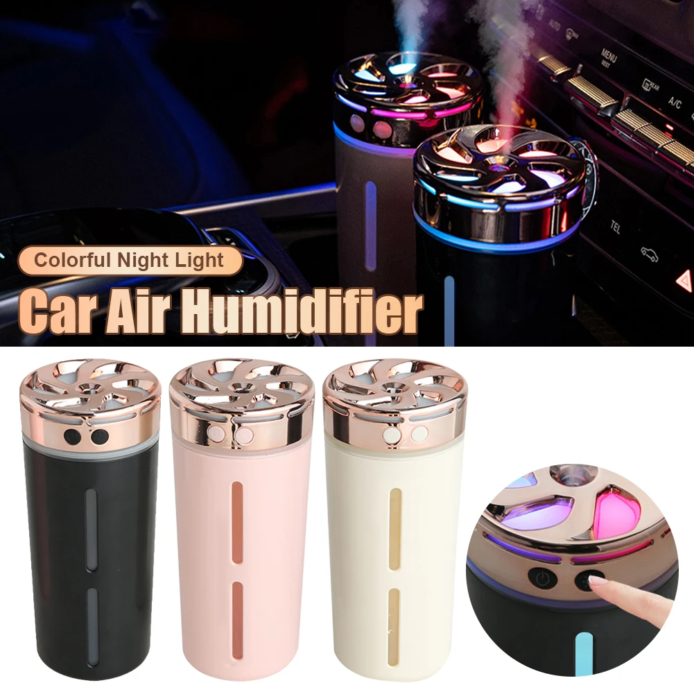 

300ml Car Air Humidifier USB Rechargeable Wireless Air Freshener with Colorful Night Light Aroma Diffuser for Car Home Office