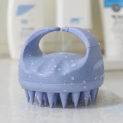 Eco-Friendly Biodegradable Silicone Scalp Massager & Hair Scrubber Brush (Blue 1 piece)