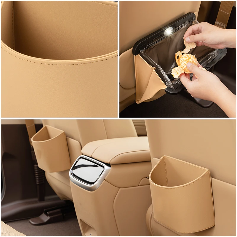 Car LED light mounted magnetic garbage bag For SERES HUAWEI AITO M5 M7 M9 trash can contains garbage bags Seat backrest pocket