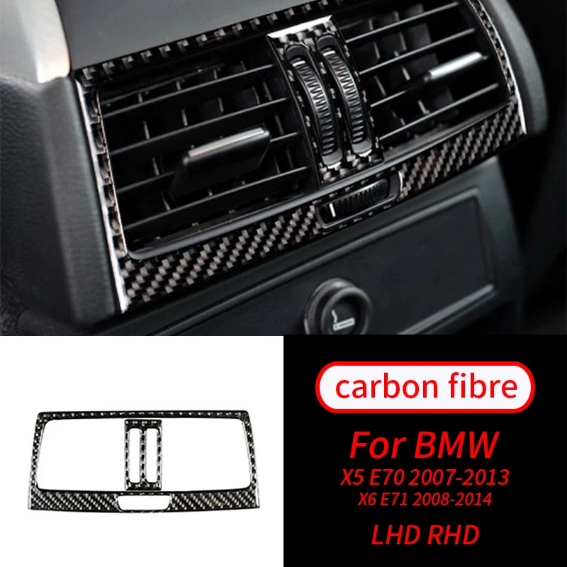 

For BMW E70 E71 X5 X6 2009-2013 Interior Real Carbon Fiber Performance Car Rear Air Conditioning Outlet Panel Trim